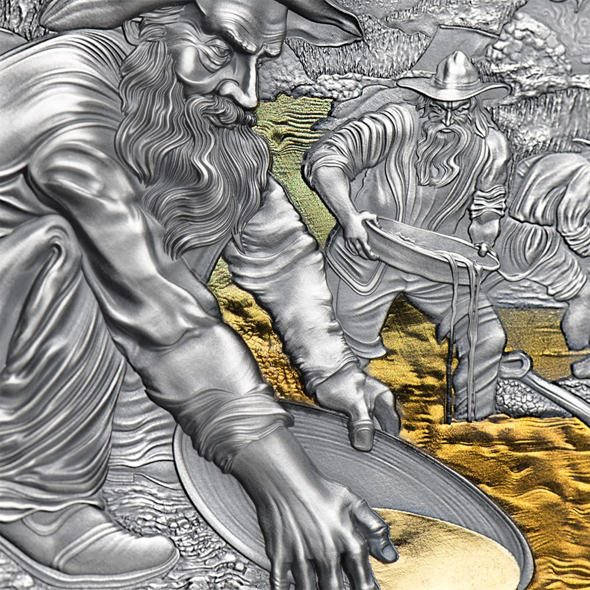 2021 2000 Francs Earth Treasures: Gold Rush - Pure Silver Coin