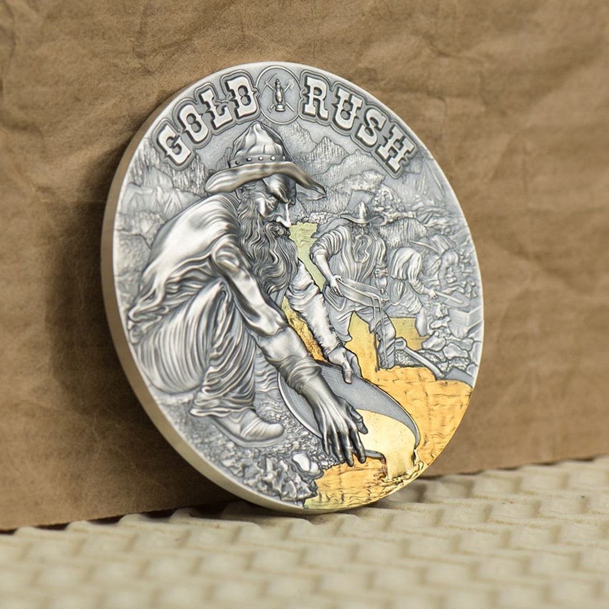 2021 2000 Francs Earth Treasures: Gold Rush - Pure Silver Coin