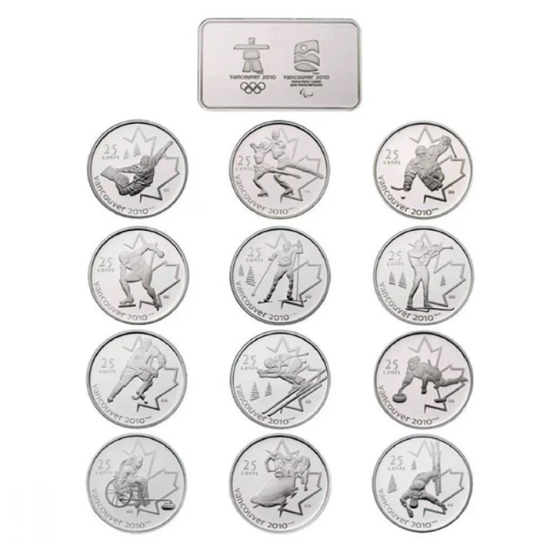 2010 25c Vancouver Sterling Silver Circulation Coin Set and Wafer