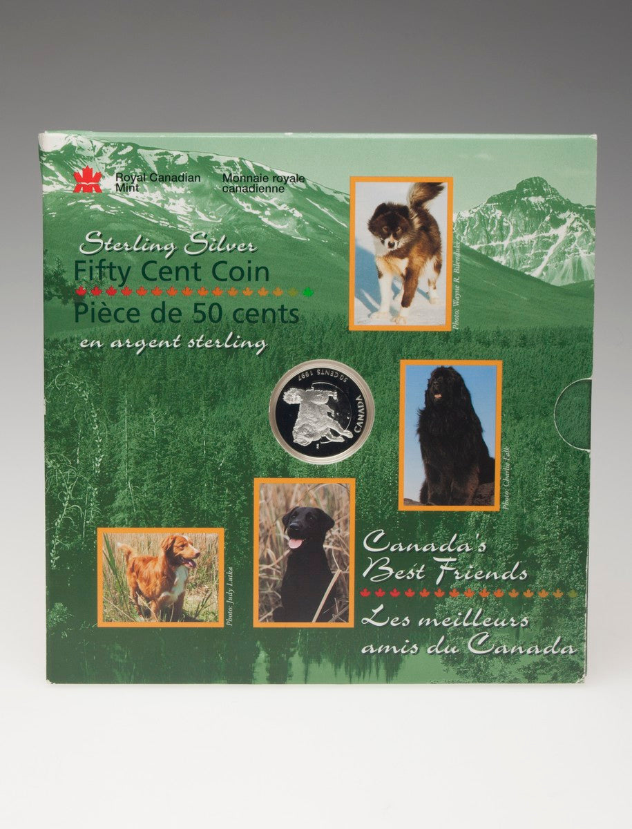 1997 50c Best Friends Series: Canadian Eskimo Dog- Sterling Silver Coin