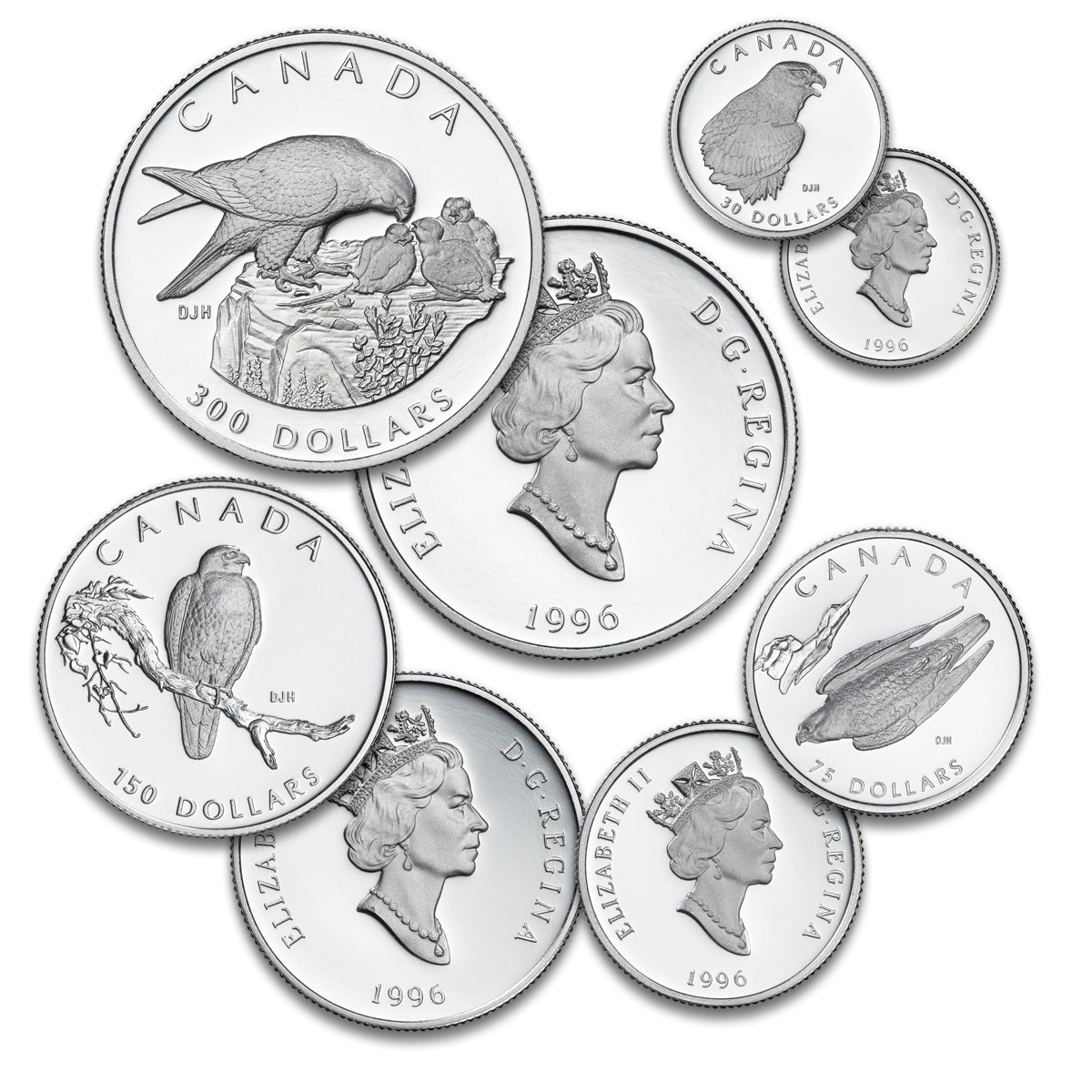 1996 Peregrine Falcon Proof Platinum Set