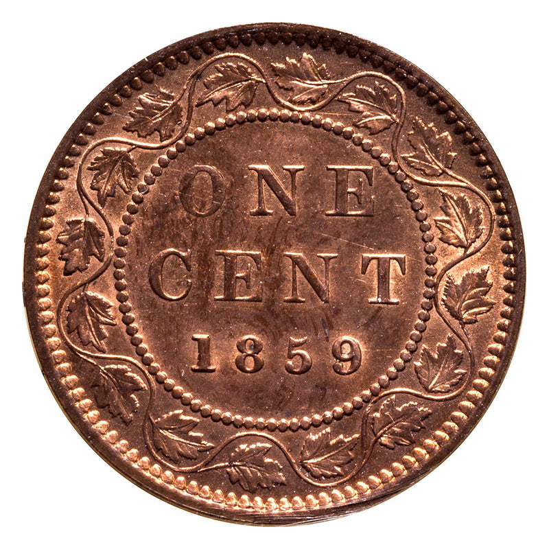 1 cent 1859 Wide 9/8 Medal Red ICCS MS-63