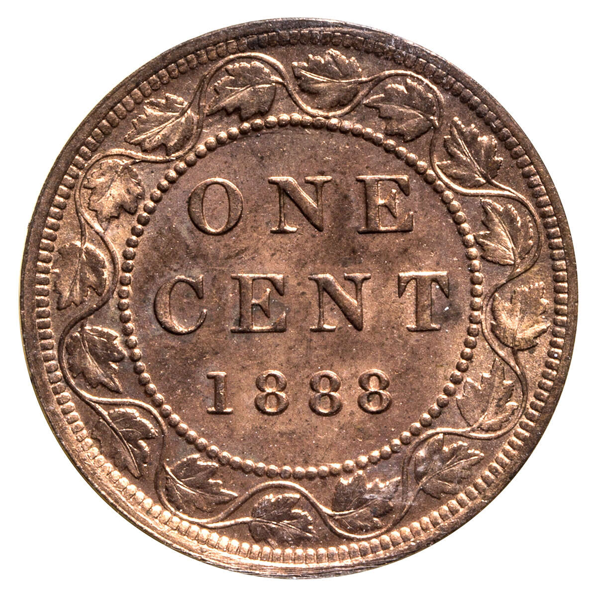 1 cent 1888 Red Obv 2 ICCS MS-65