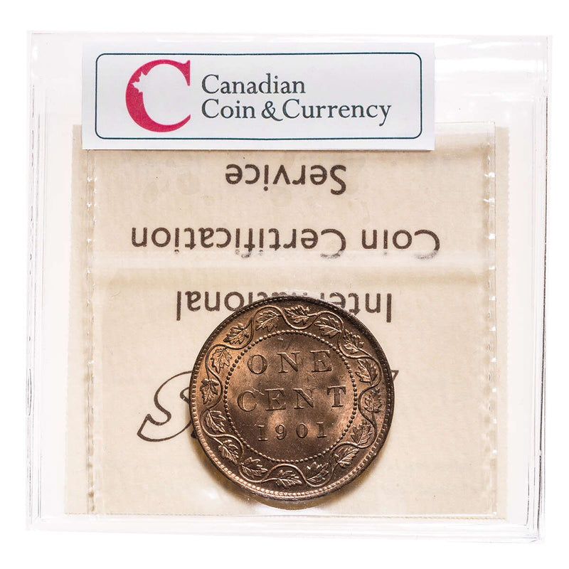 1 cent 1901 Red ICCS MS-65