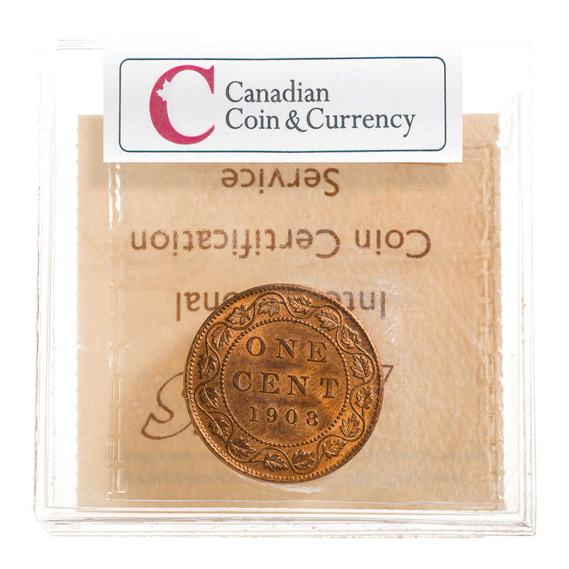 1 cent 1908  ICCS MS-65
