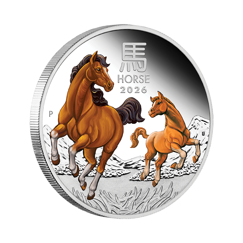 2026 $1 Australian Lunar Series: Year of the Horse Colour - Pure Silver Coin