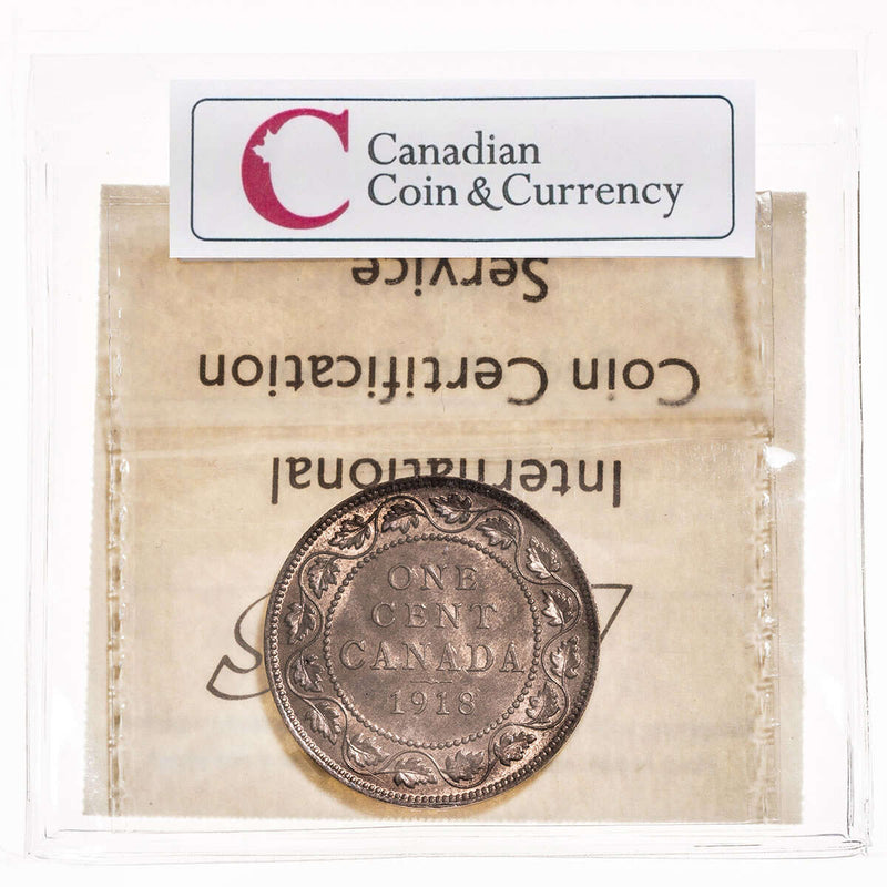 1 cent 1918 Red and Brown ICCS MS-63