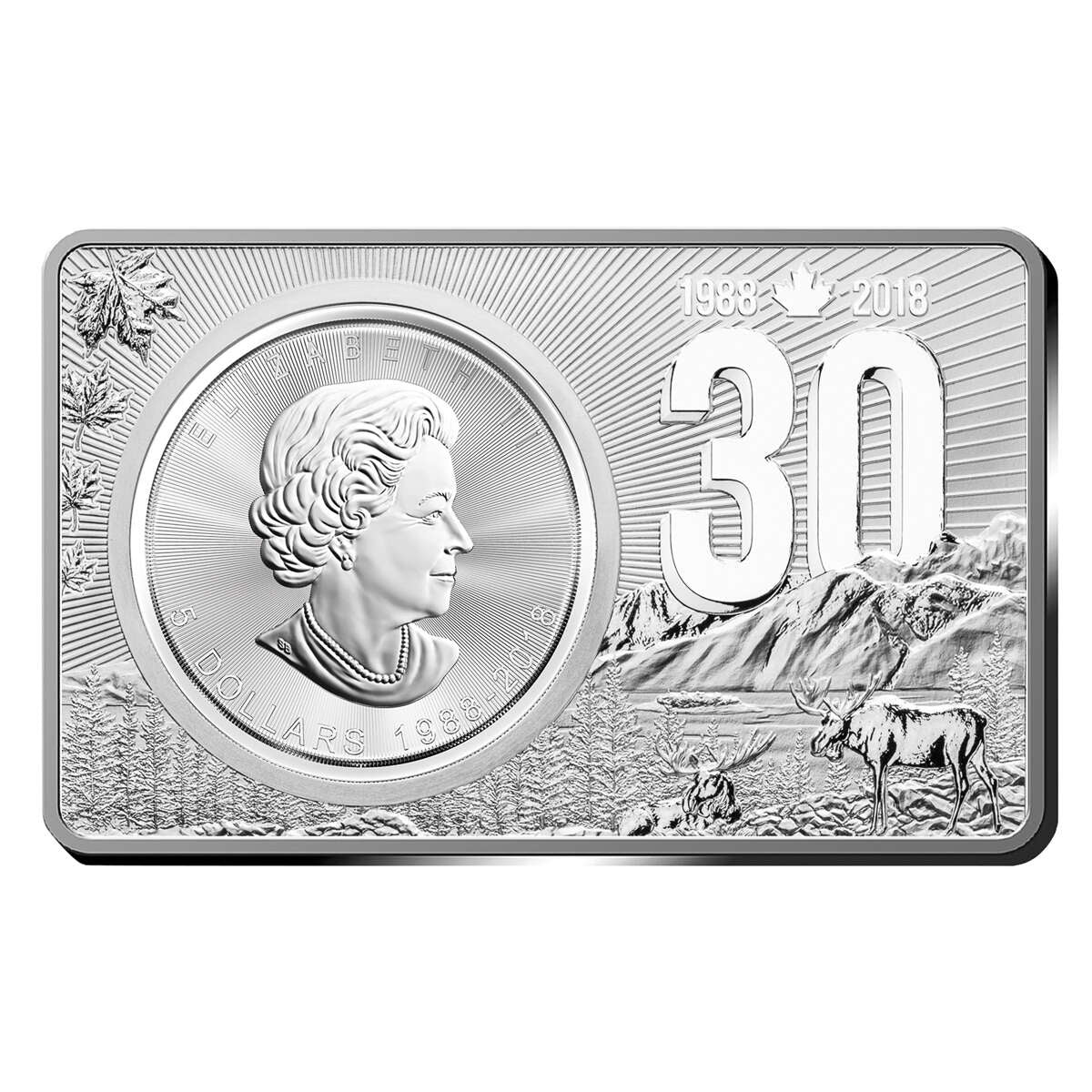 2018 $5 30th Anniversary of Silver Maple Leaf  Bar Set