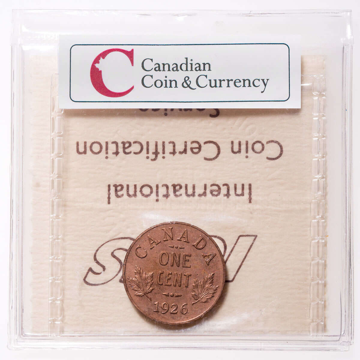 1 cent 1926 Red and Brown ICCS SP-63