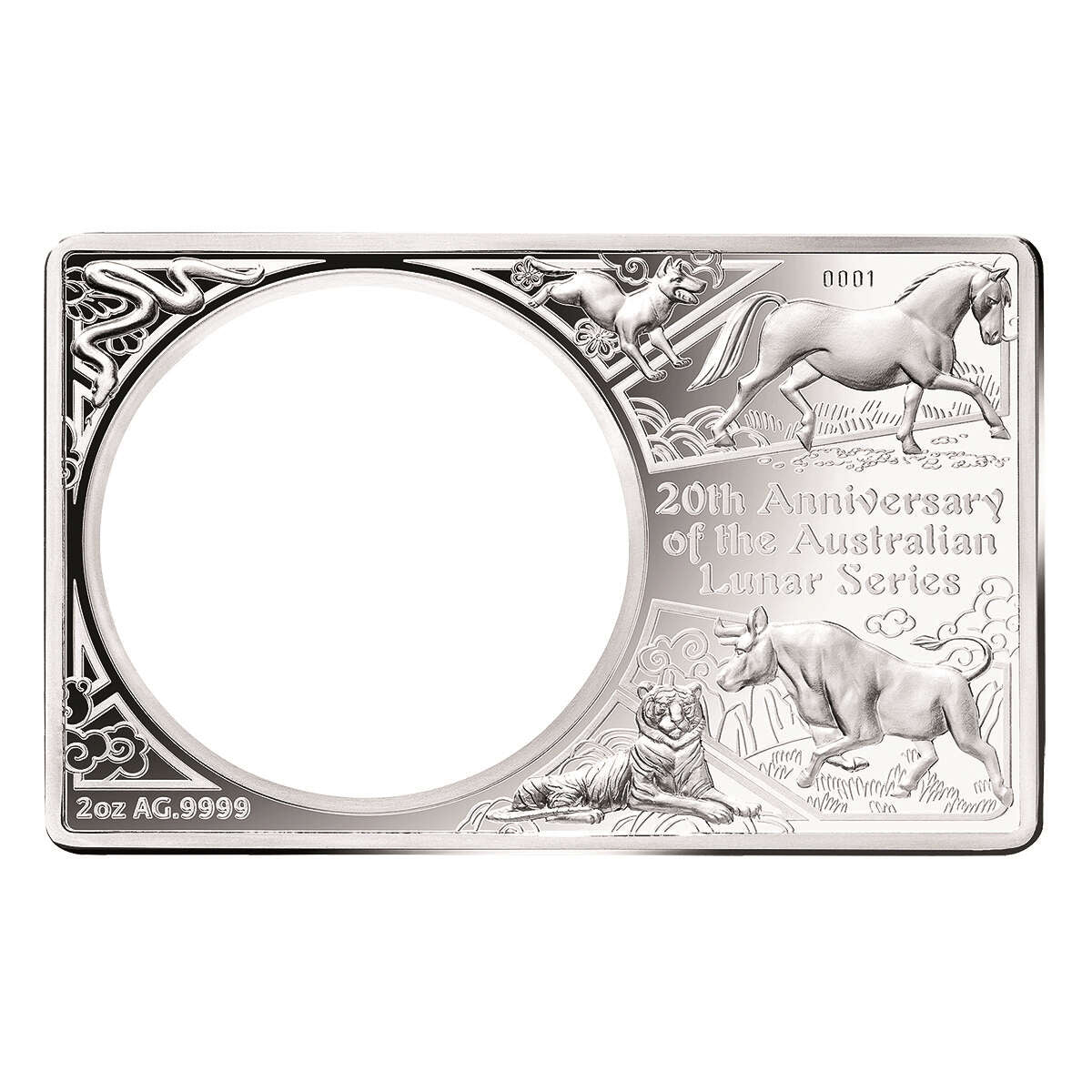 Australia 2019 $5 Fine Silver Proof Coin - Year of the Pig Coin Bar Set with Privy Mark