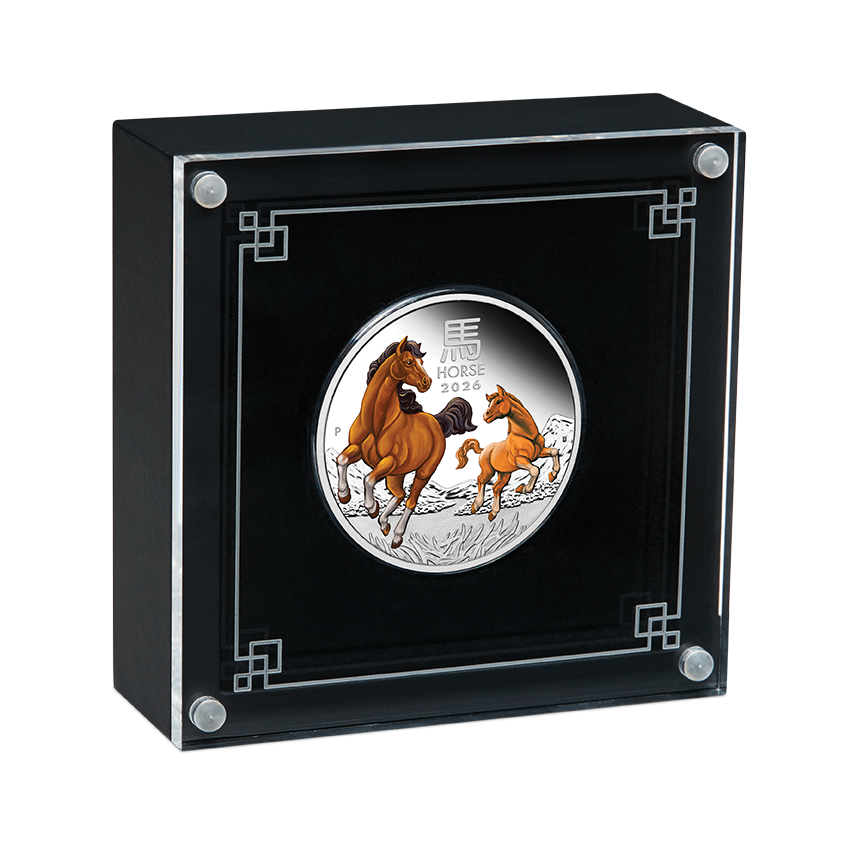 2026 $1 Australian Lunar Series: Year of the Horse Colour - Pure Silver Coin