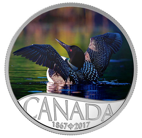 2017 $10 Celebrating Canada's 150th: Common Loon - Pure Silver Coin