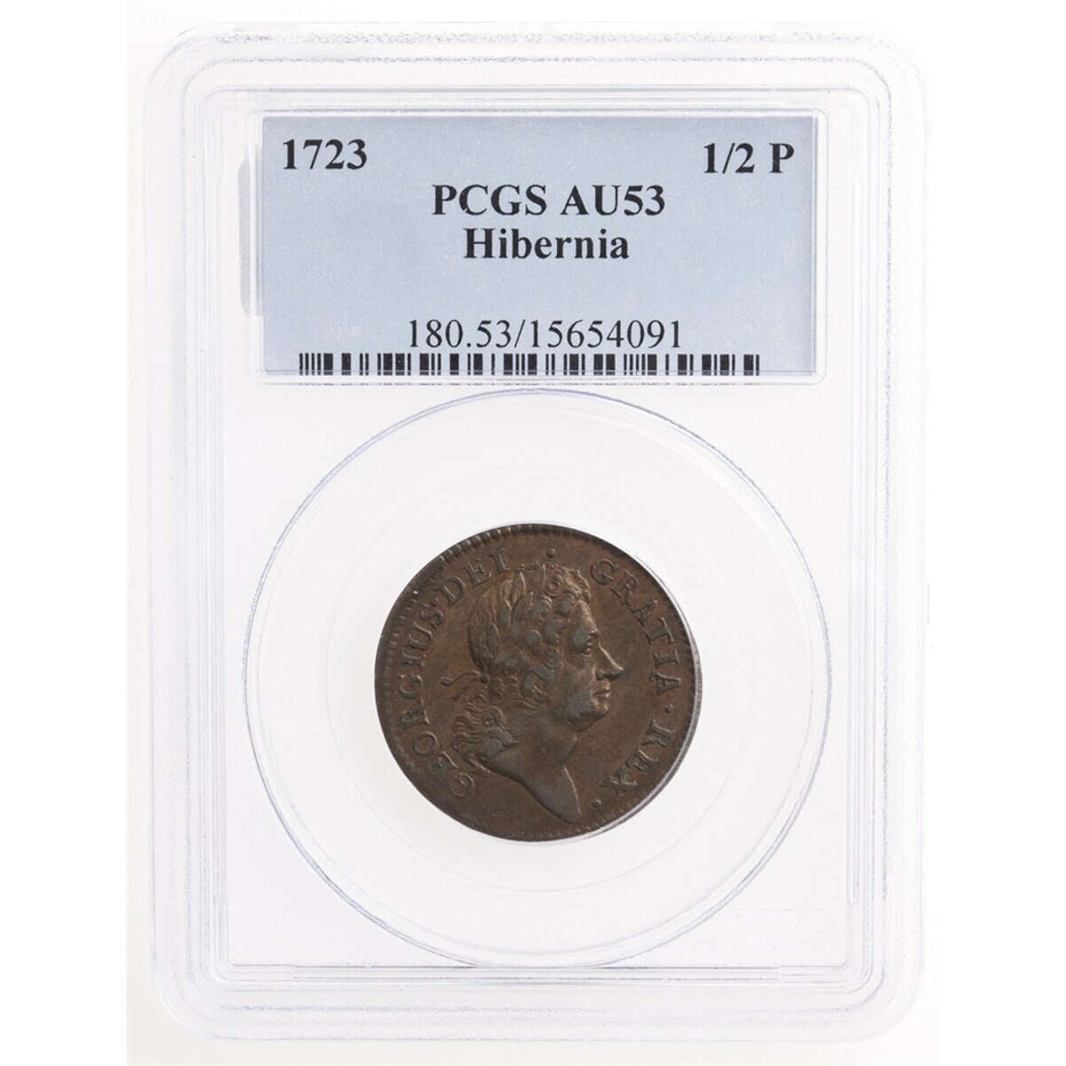 US Half Cent 1723 Hibernia PCGS AU-53