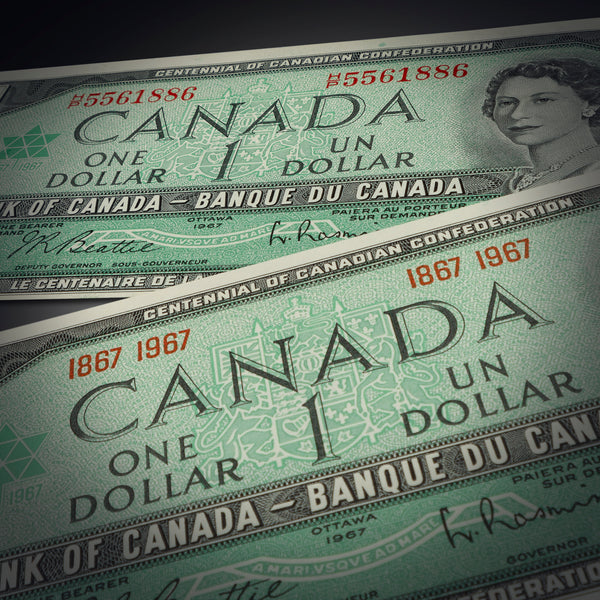 Paper Money Basics - Canadian Centennial Series $1 Notes