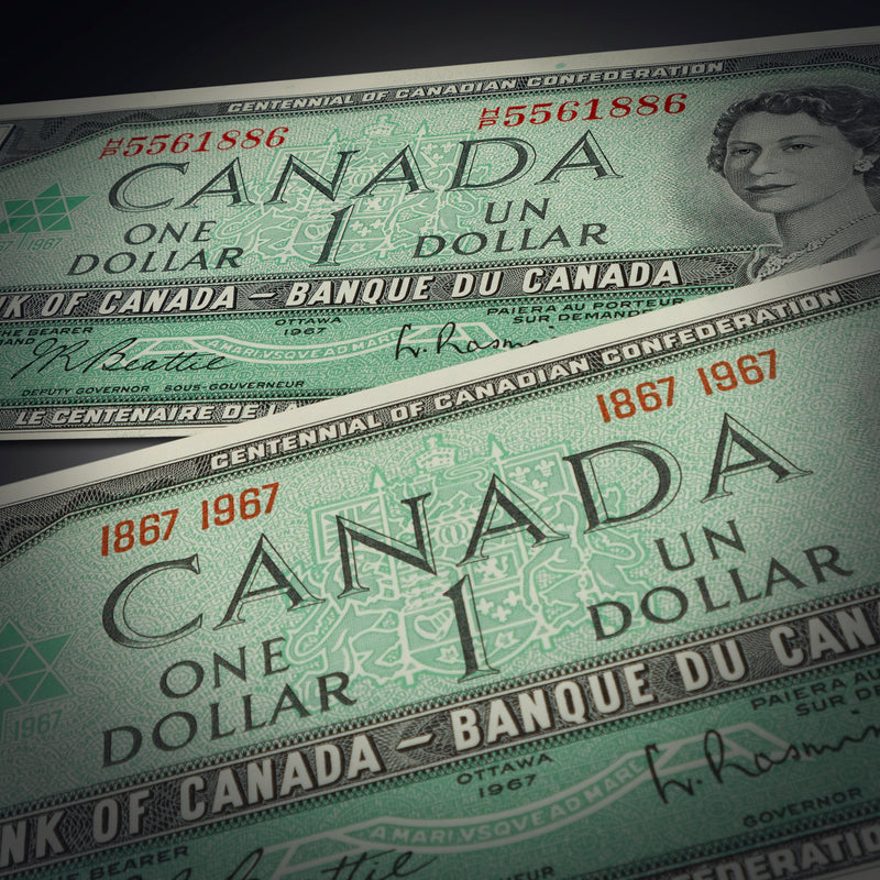 Paper Money Basics - Canadian Centennial Series $1 Notes