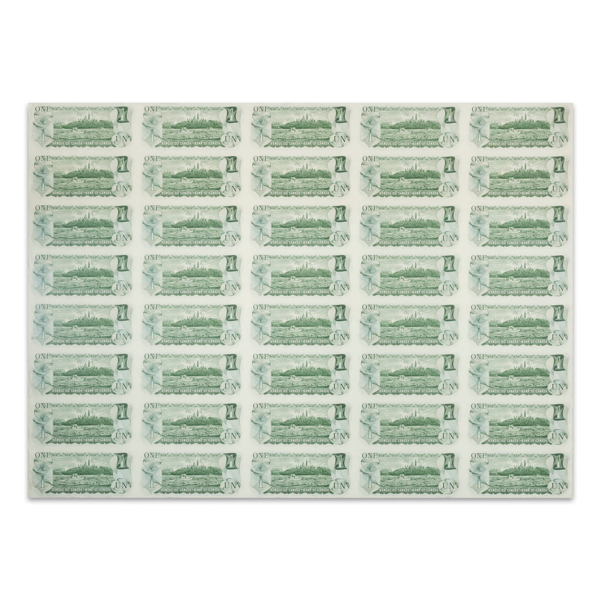 $1 1973 BC-46b Uncut Banknote Sheet Crow-Bouey Prefix BFK AU 5x8