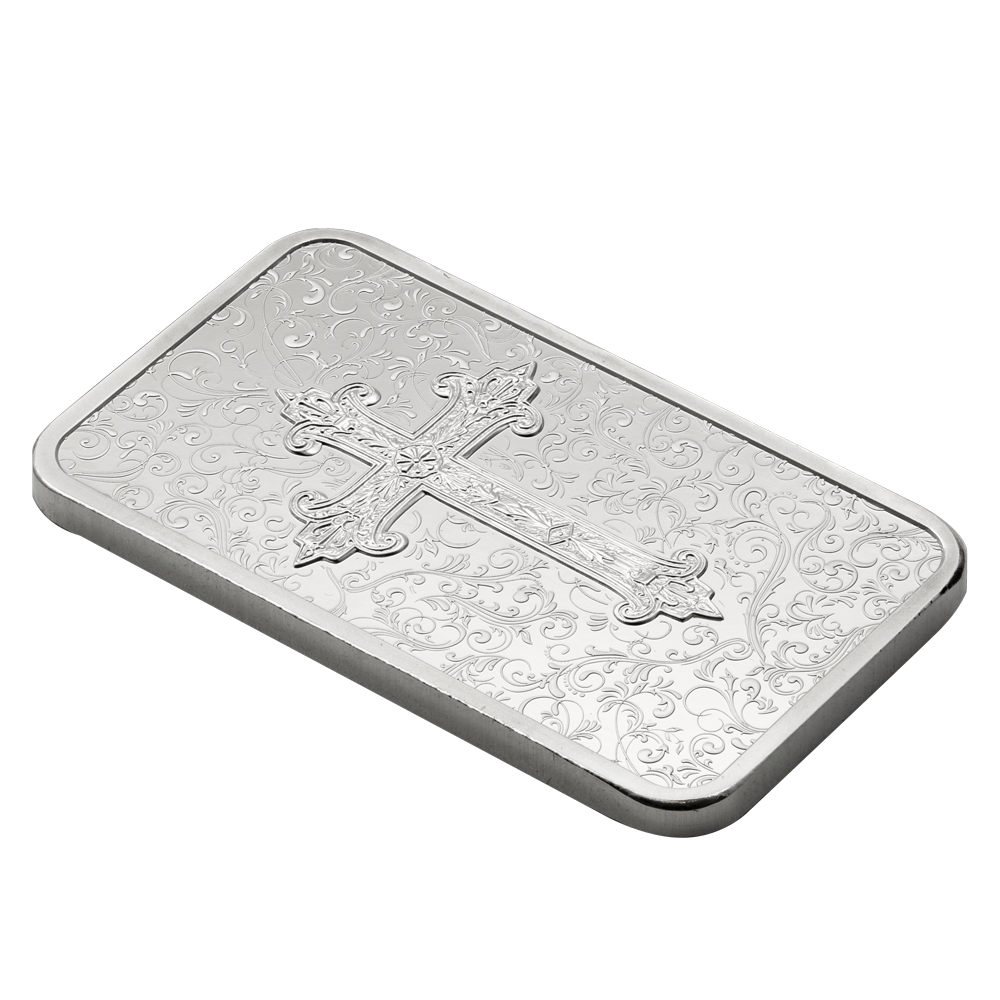2026 $2 Cross of Christianity - 1 oz Pure Silver Bar