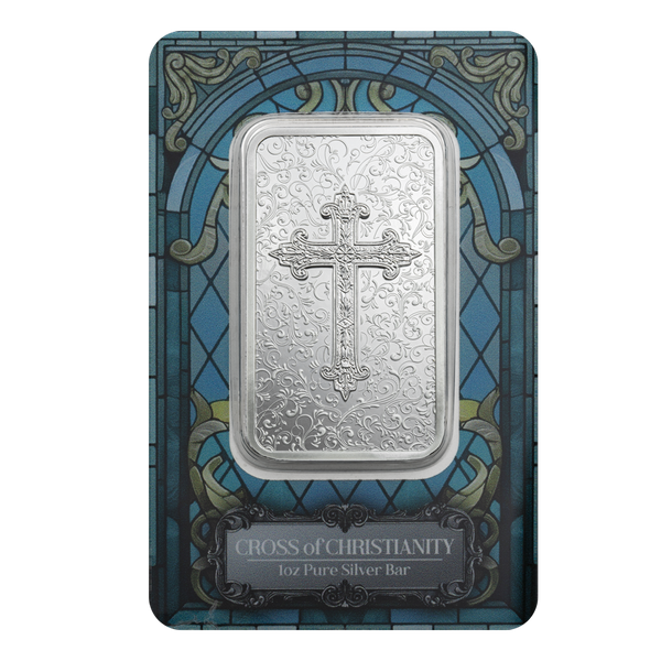 2026 $2 Cross of Christianity - 1 oz Pure Silver Bar