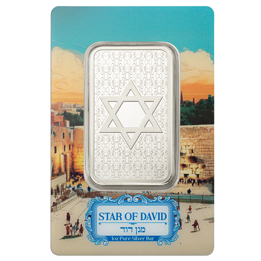 Star of David - 1 oz Pure Silver Bar