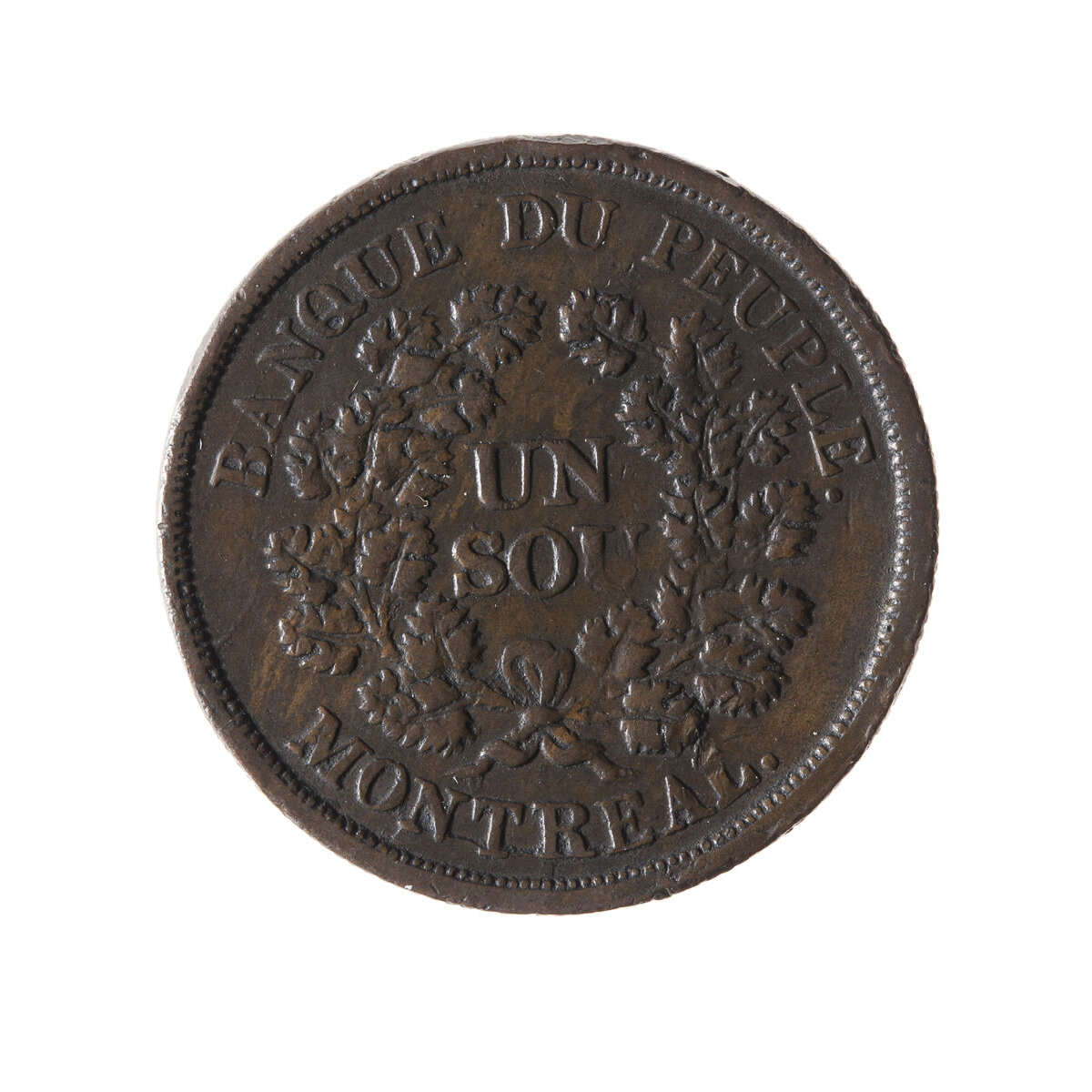 Lower Canada 1 Sou Token 1838 LC-5A1 EF-45