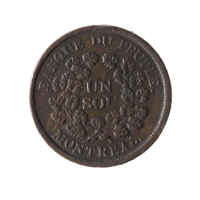 Lower Canada 1 Sou Token 1838 LC-5A1 EF-45
