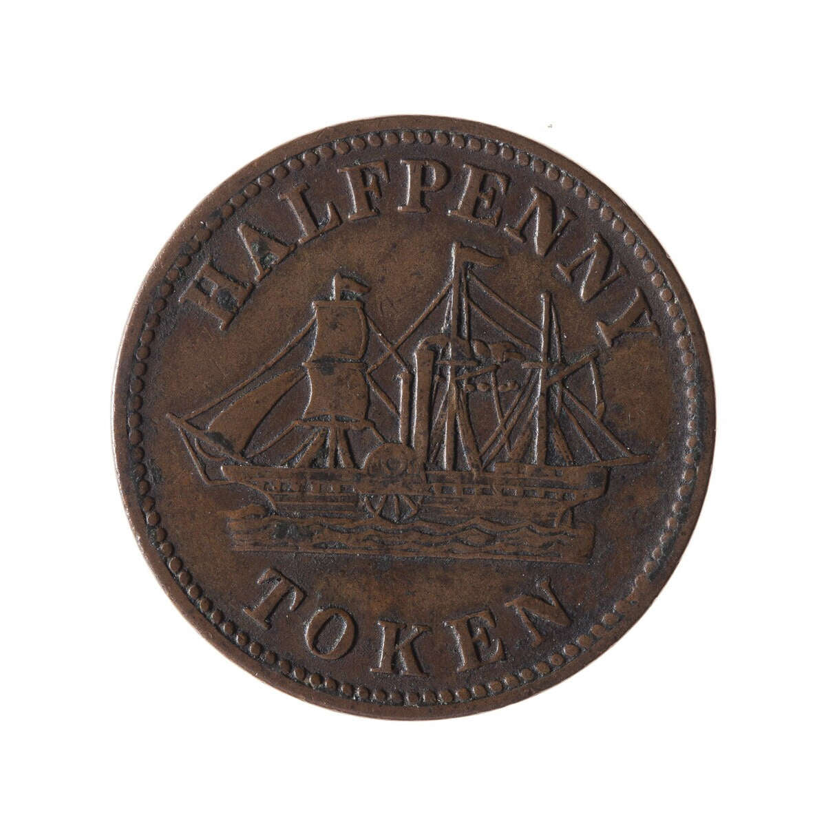 PEI 1/2 Penny Token 1858 PE-8 VF-35