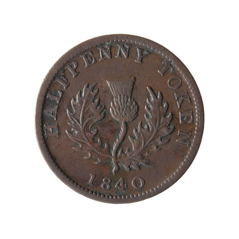 NS 1/2 Penny Token 1840 NS-1E2 VF-20