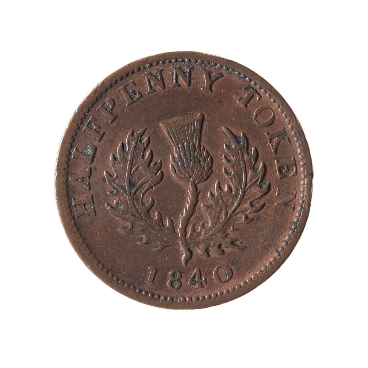 NS 1/2 Penny Token 1840 NS-1E2 VF-30