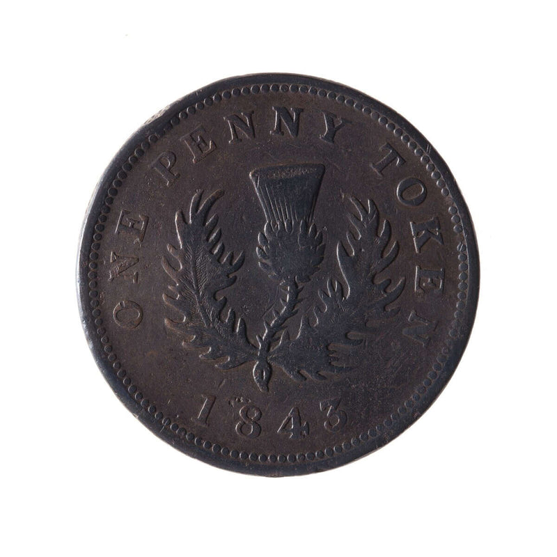 NS 1 Penny Token 1843 NS-2D2 VF-30
