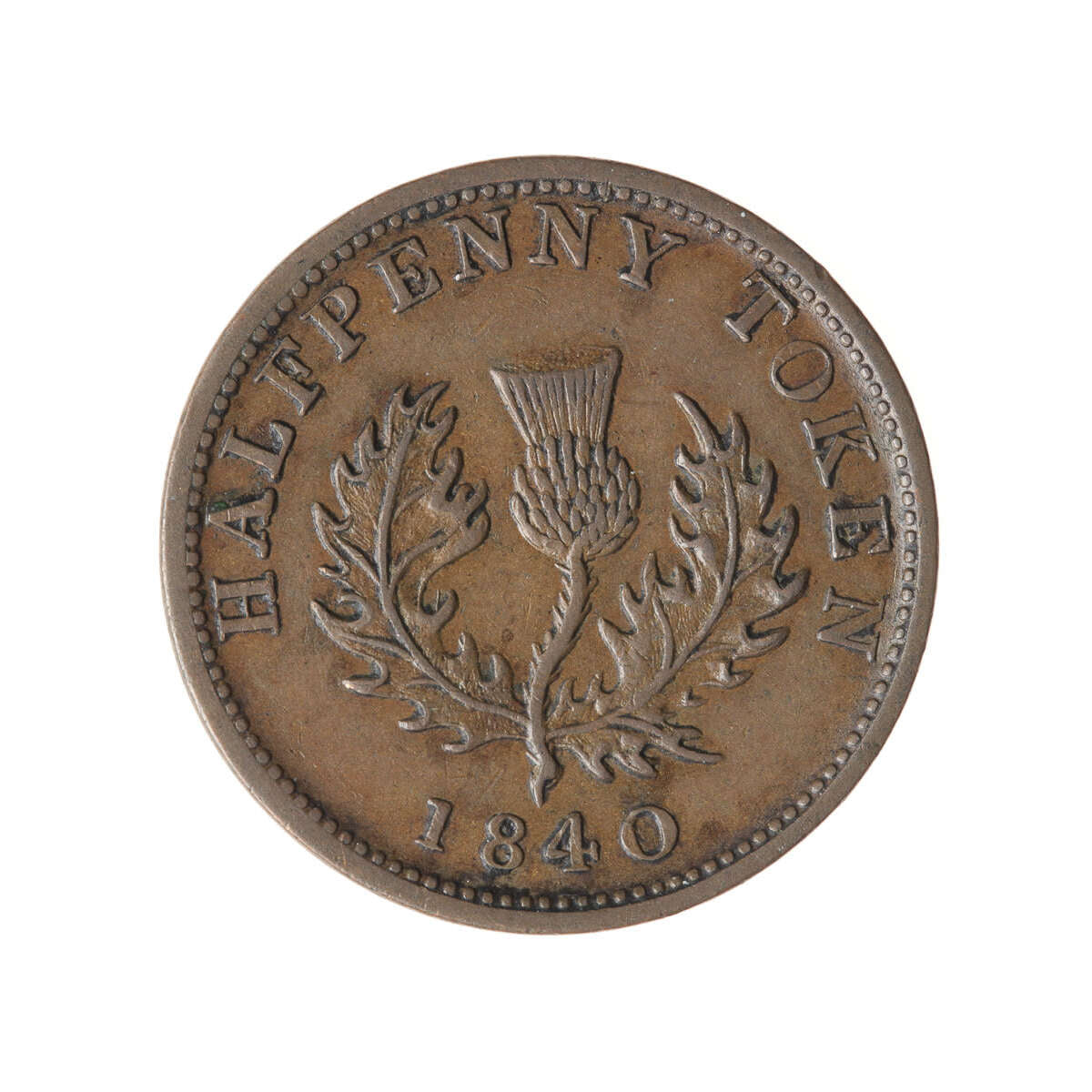 NS 1/2 Penny Token 1840 NS-1E2 EF-40