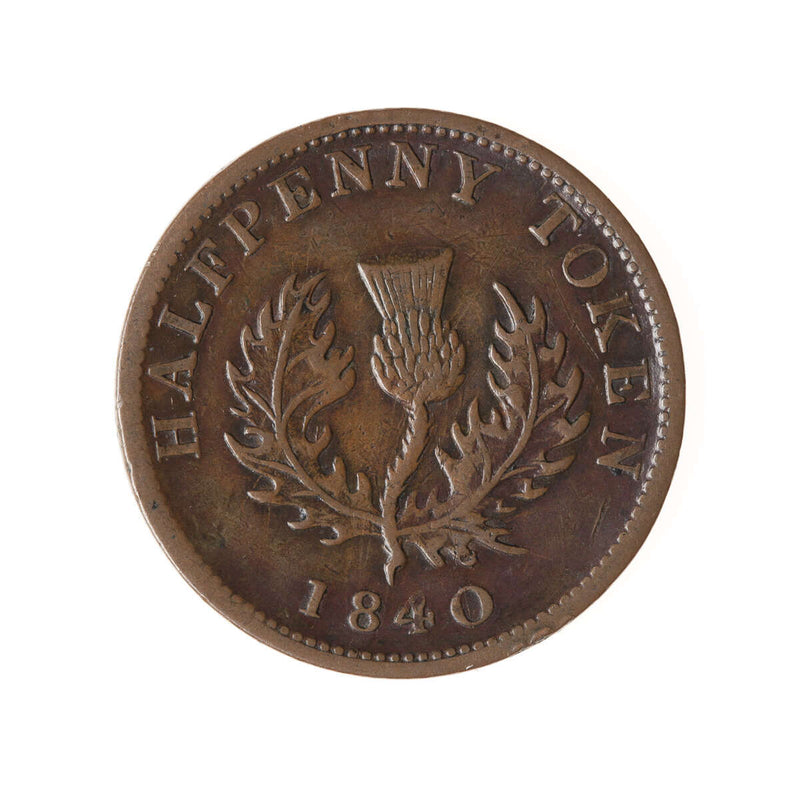 NS 1/2 Penny Token 1840  NS-1E2 VF-30