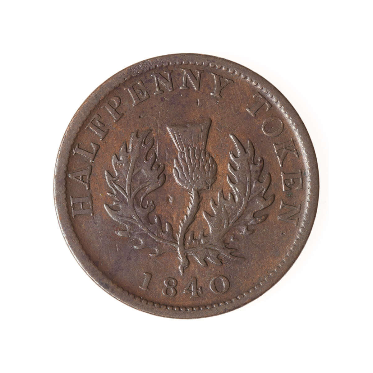 NS 1/2 Penny Token 1840 NS-1E2 VF-20