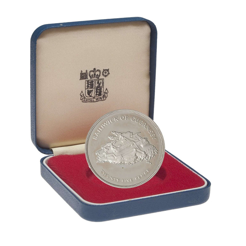Guernsey 25 Pence 1977 Elizabeth II Queens Silver Jubilee