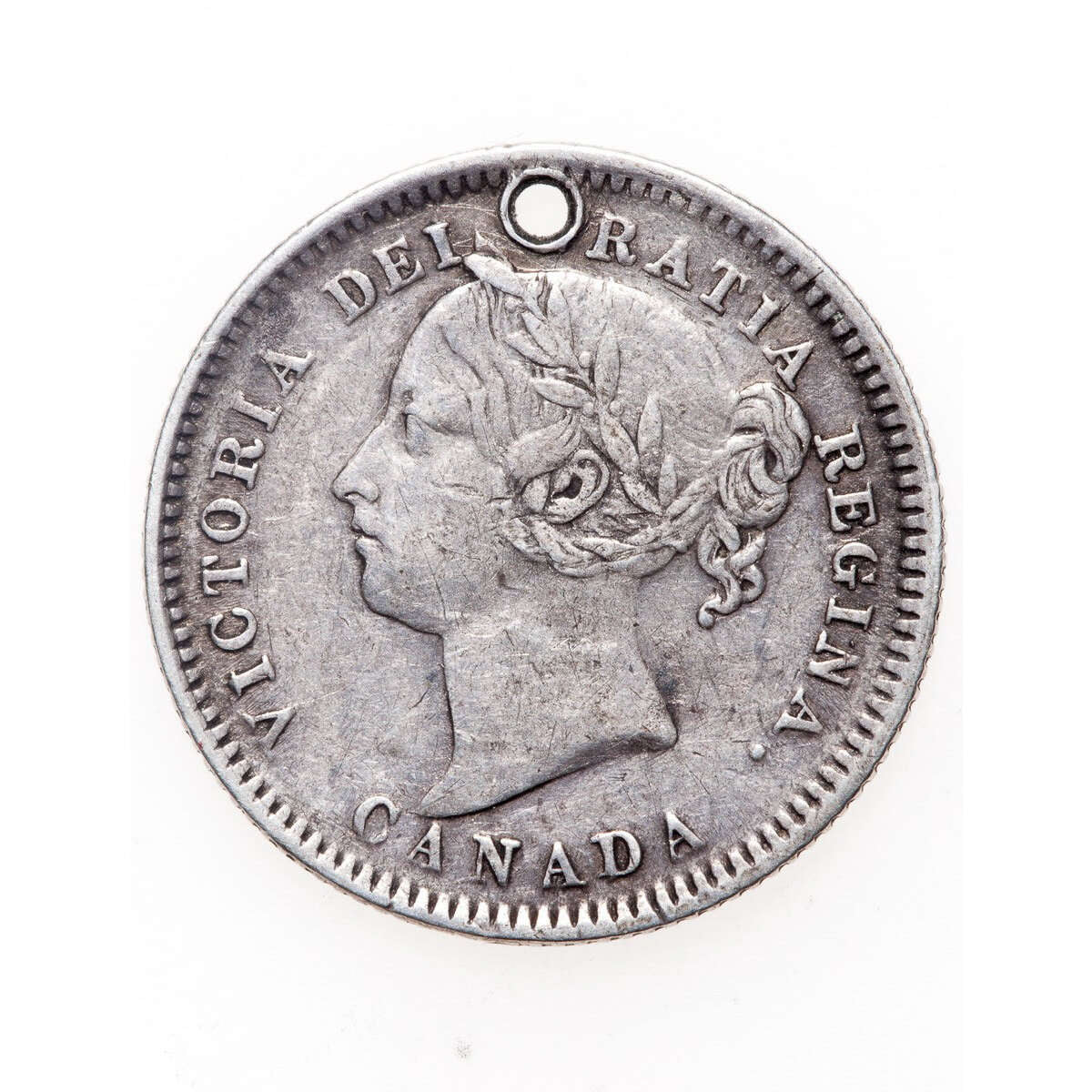 Love Token - "Ma" on a Victorian .925 silver 10c host coin