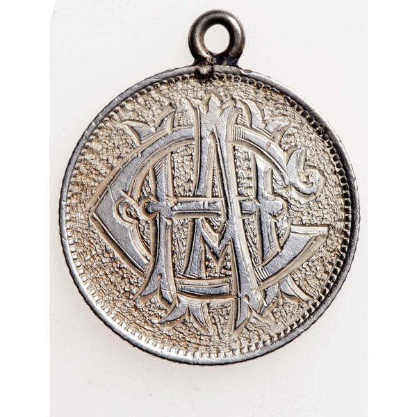 Love Token - C.E.M. (?) on a Victorian .925 Silver 10 cent host coin, with loop for suspension