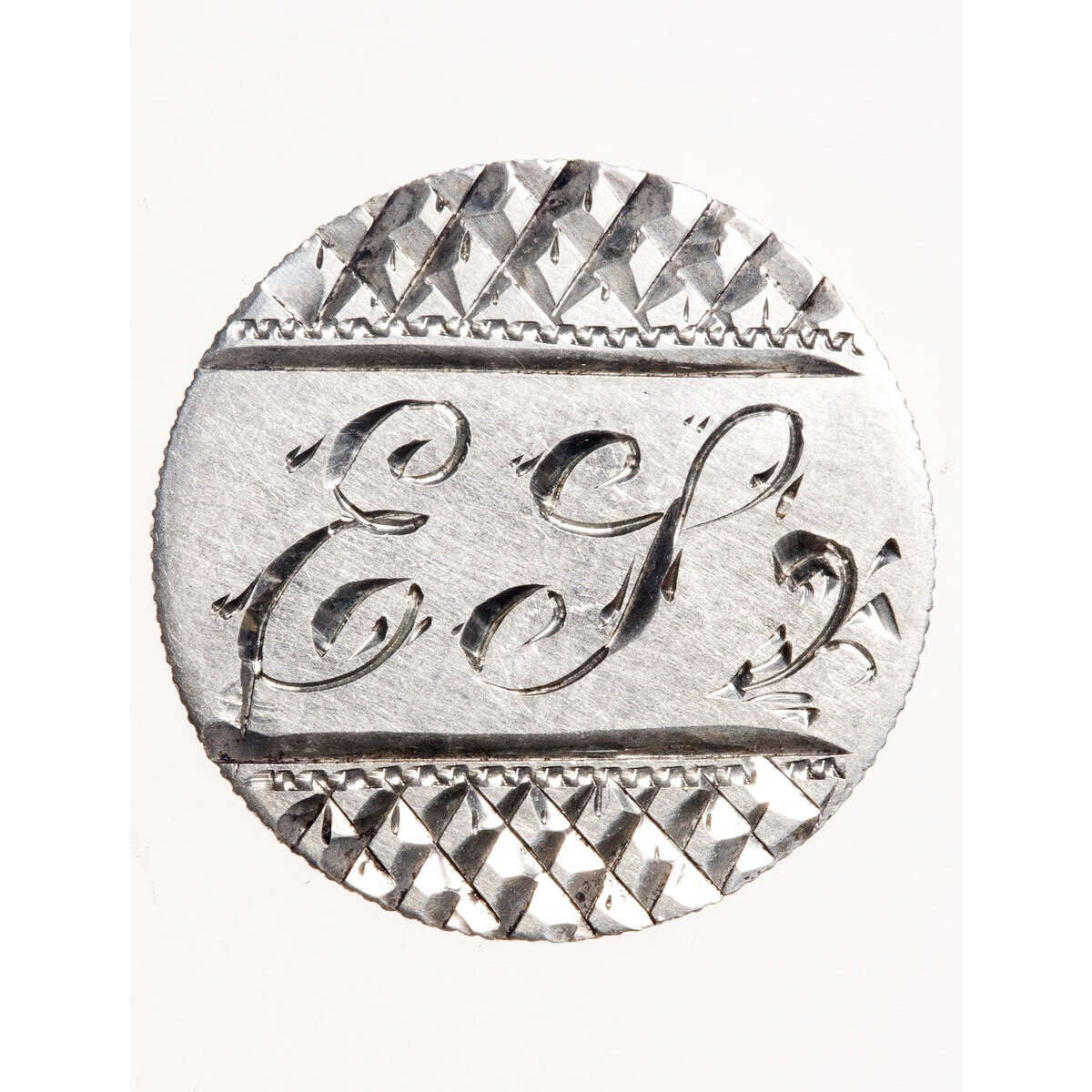 Love Token - "E.G." on an Edwardian .05 silver host coin