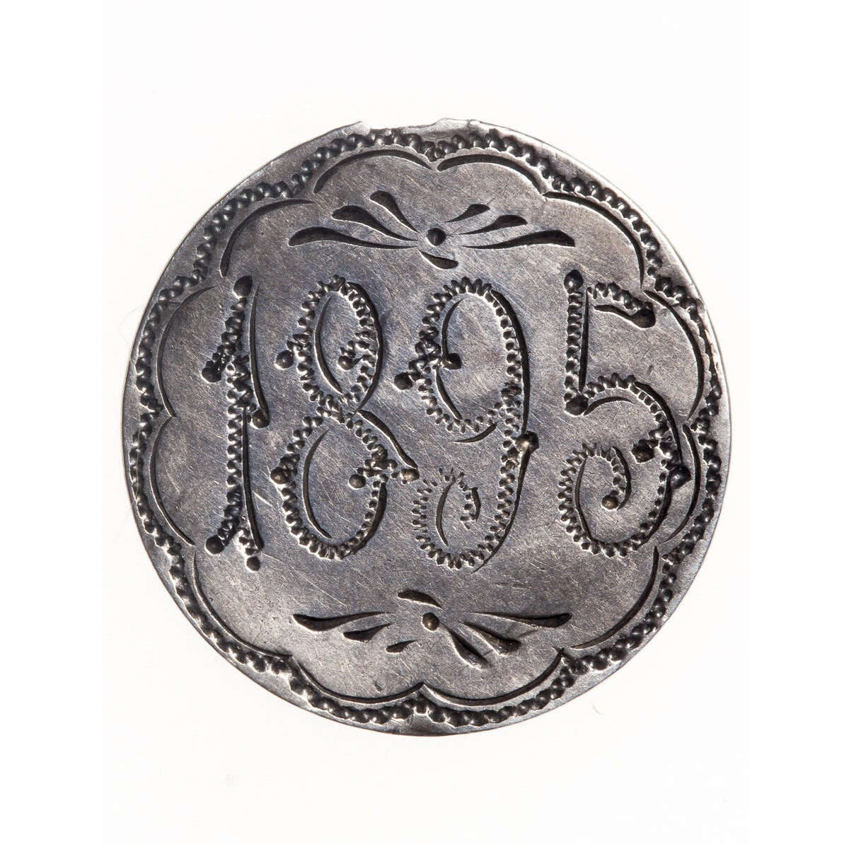 Love Token - "C.W." on a Victorian .05 silver host coin