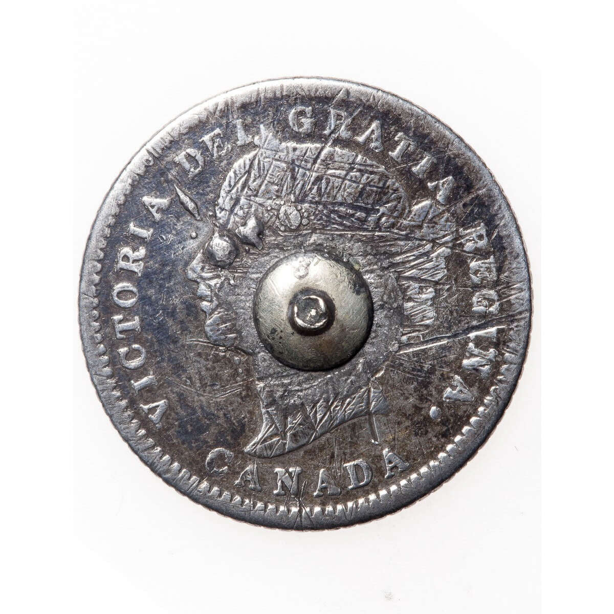 Love Token - E.P.O. (?) on a Victorian .925 Silver 10 cent host coin, with mounting on back