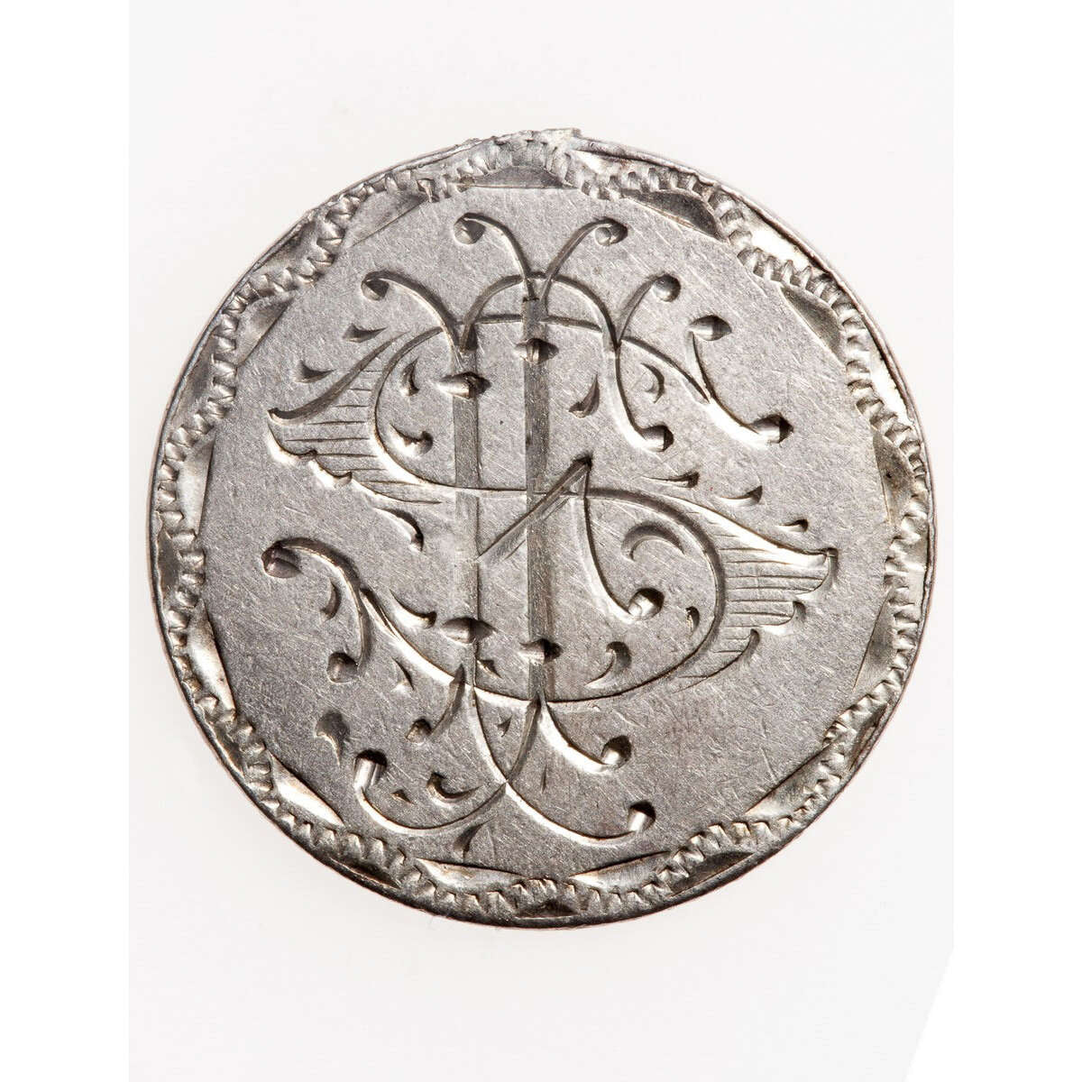 Love Token - F.I.S. (?) on a Victorian .925 Silver 10 cent host coin, with loop for suspension