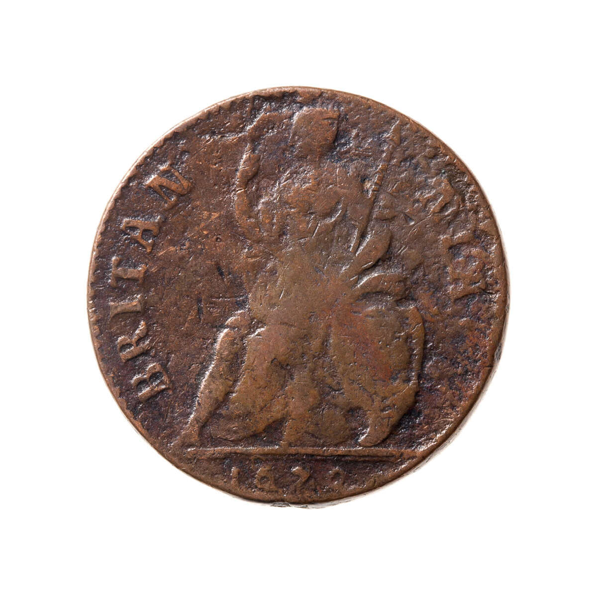 England 1672 -  1 Farthing Charles II Carolo/Carola (unlisted for date) VF