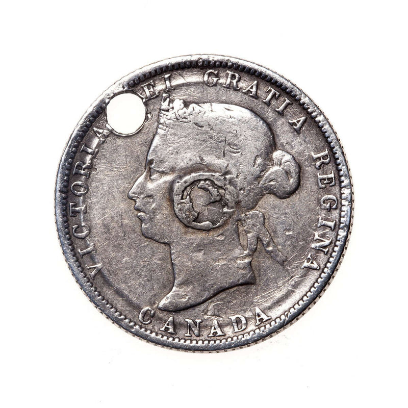 Love Token - "D.A.R" (?) on a Victorian .25 host coin