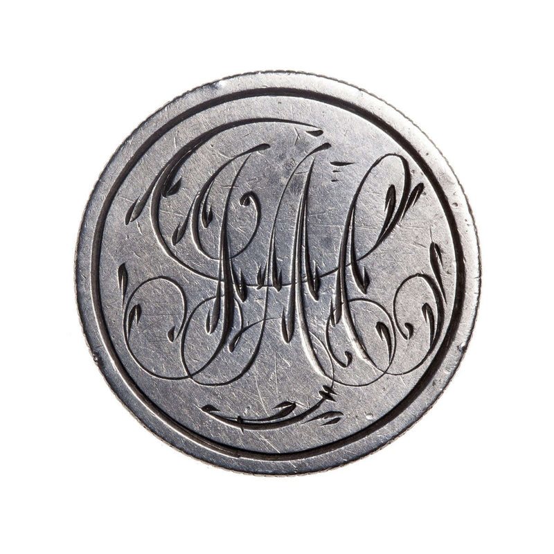 Love Token - "G.M." on a Victorian .25 host coin