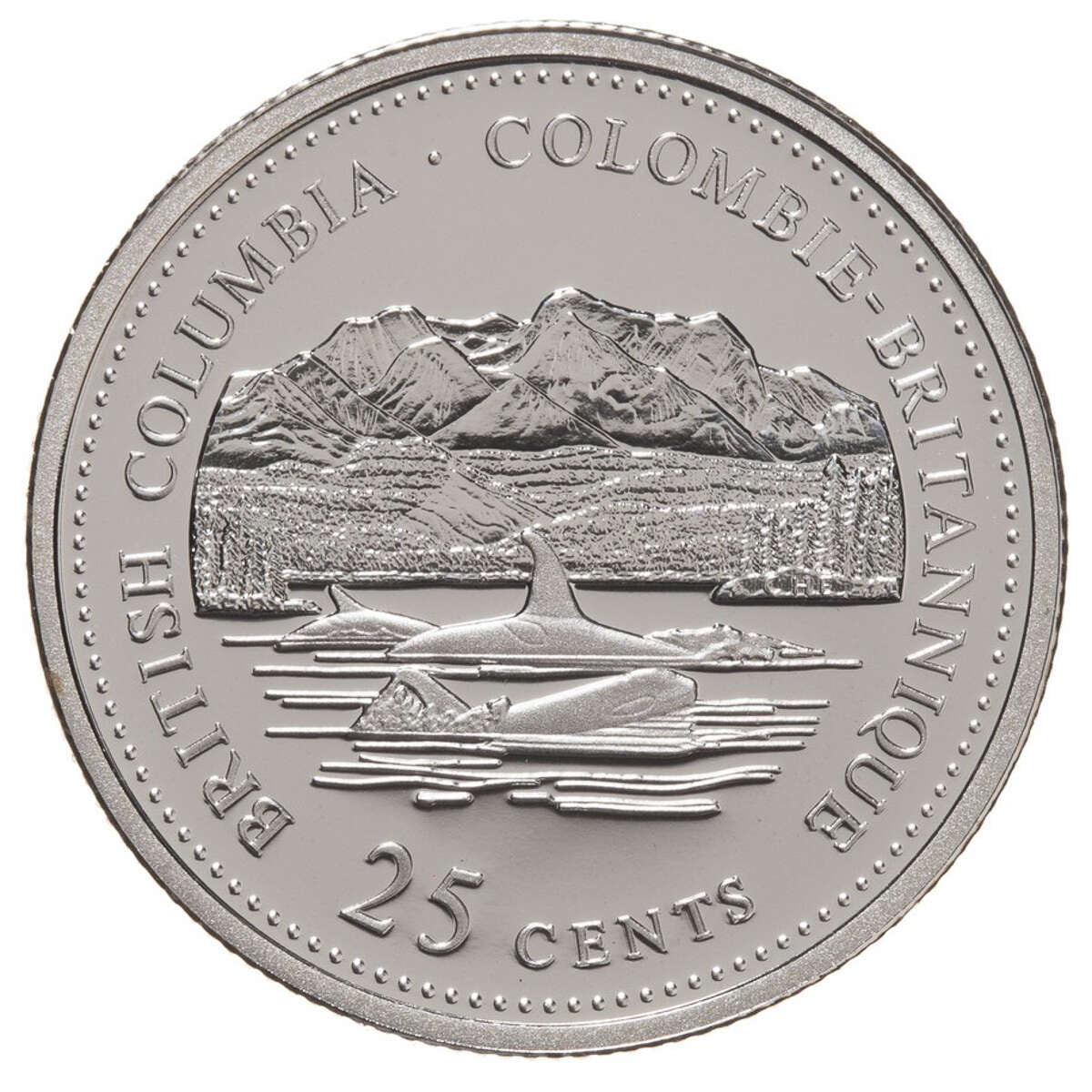 1992 25c 125th Anniversary of Canada Silver Proof: British Columbia