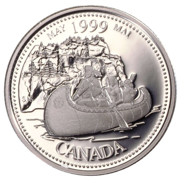 1999 25c May, The Voyageurs - Millennium Proof Sterling Silver Coin