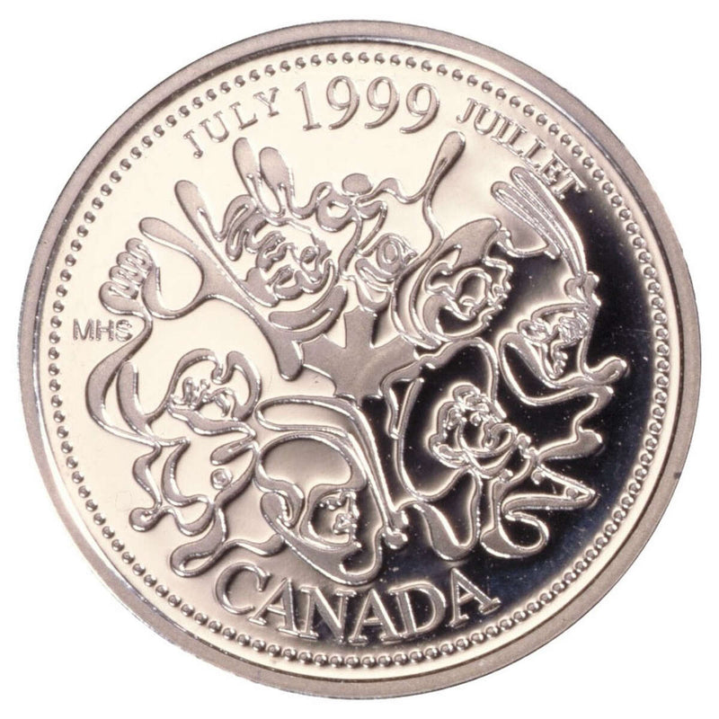 1999 25c July, A Nation of People - Millennium Proof Sterling Silver Coin
