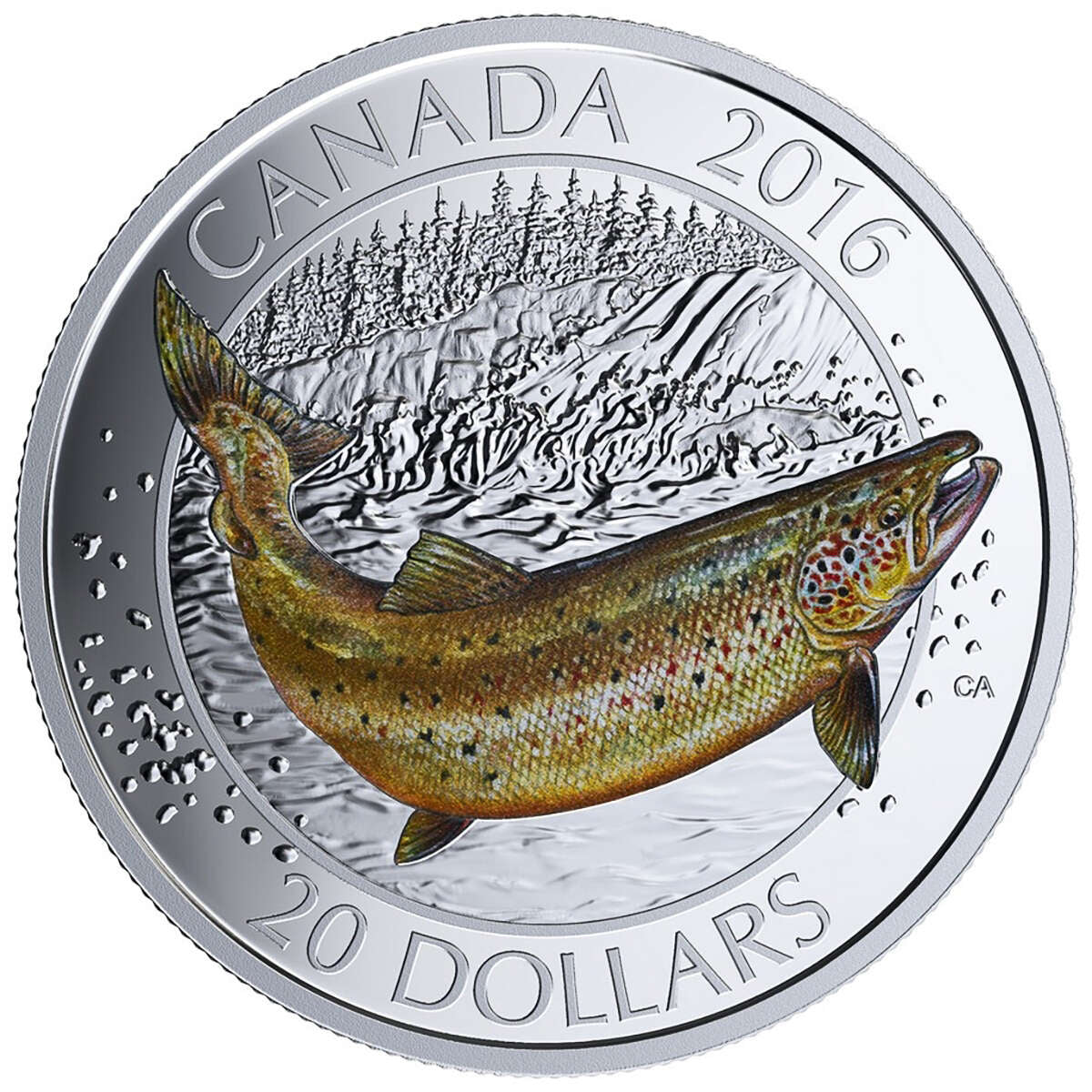 2016 $20 Canadian Salmonid - Pure Silver 3 Coin Set with Display Case and Fishing Hook