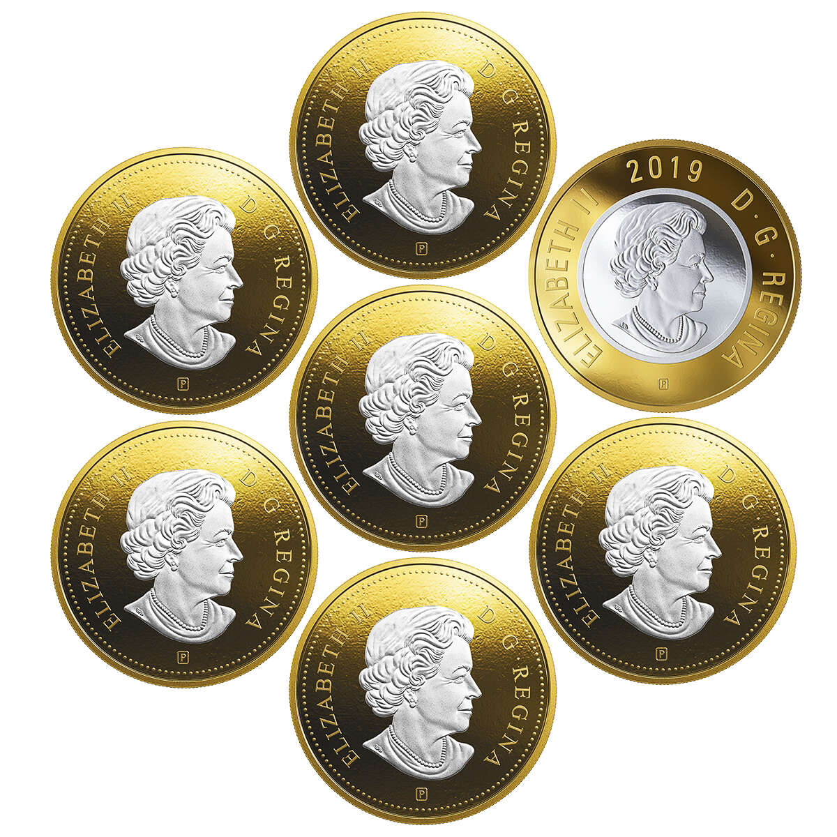 2019 Big Coin 5-Ounce Series - Pure Silver 7-Coin Set