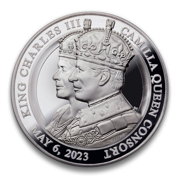 The Coronation of King Charles III and Queen Camilla Five Ounce Fine Silver Medallion
