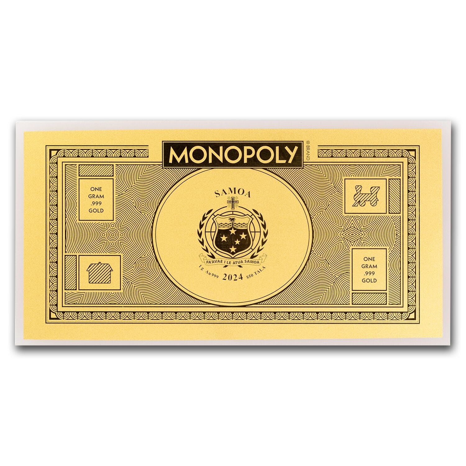 2024 50 Tala Monopoly 1g Gold Currency Note