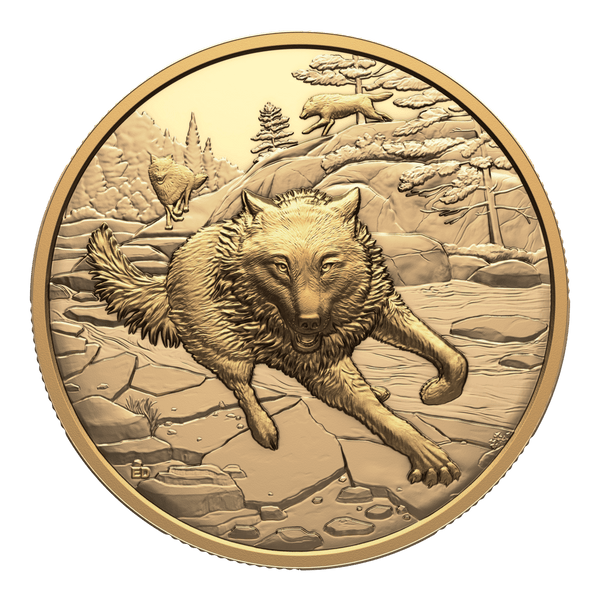 2025 $200 Great Hunters: Grey Wolf - Pure Gold Coin